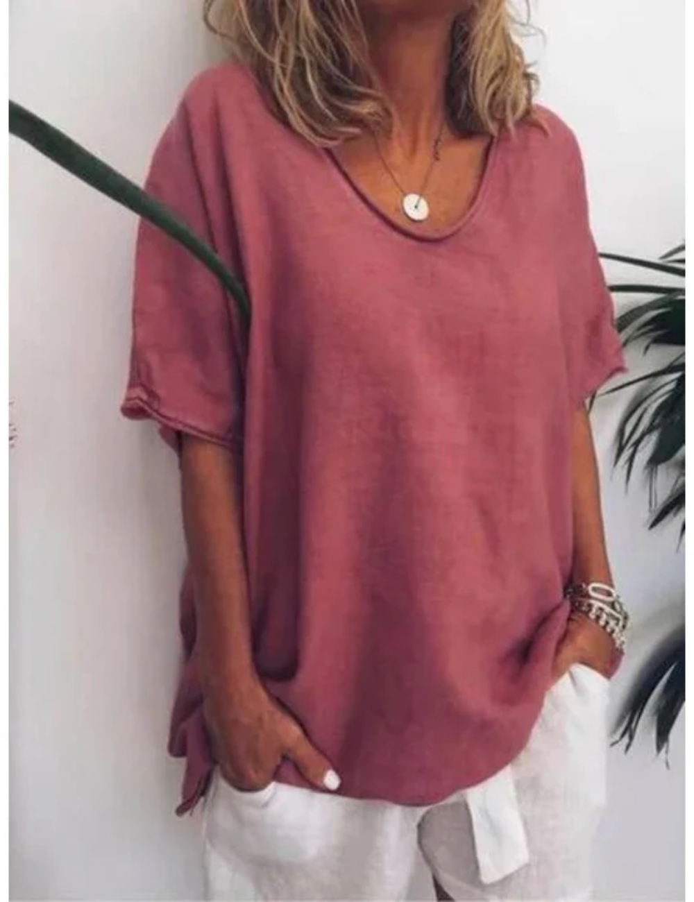 Damen Oversized T-Shirt Weiß - Norvielle