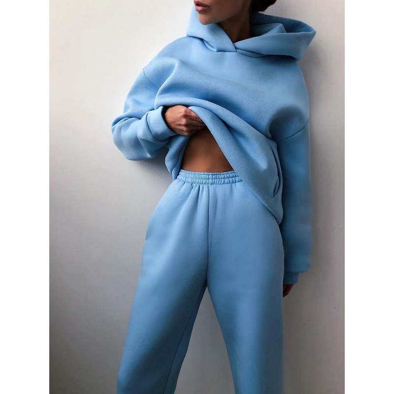 Damen Streetstyle Hoodie Jogginghose Set