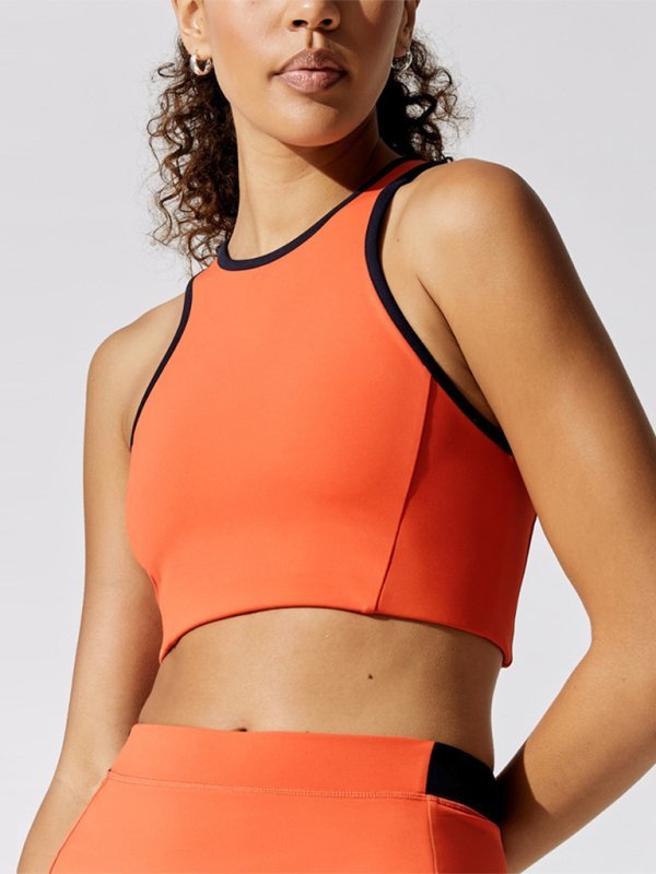 Damen Sport-BH Racerback mit Kontrastdetail Orange - Norvielle