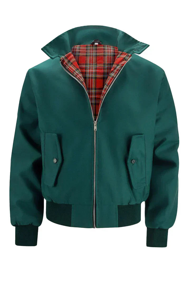 Herren Bomberjacke Stehkragen Karo Modern