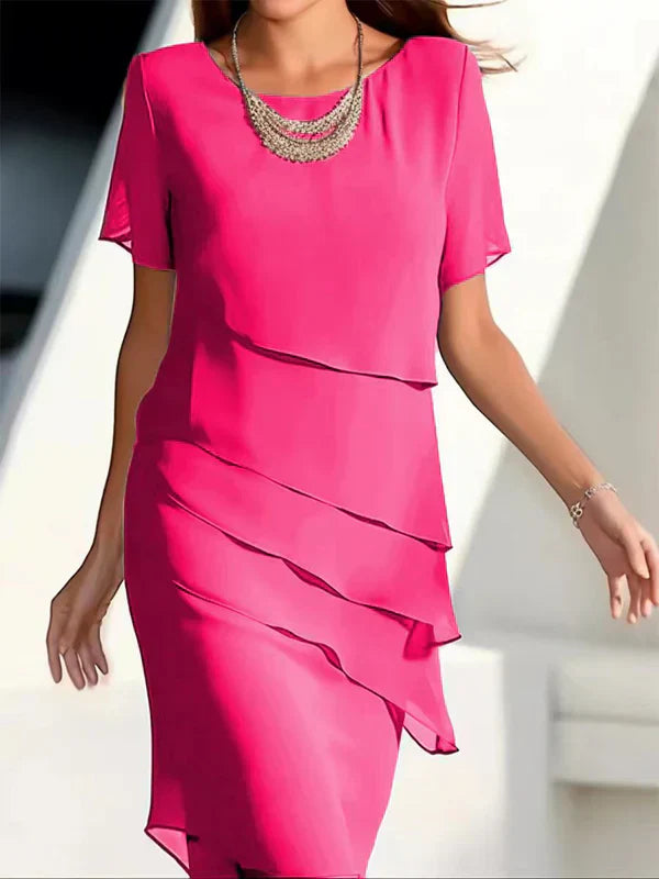 Damen Schichtenkleid Leicht Elegant