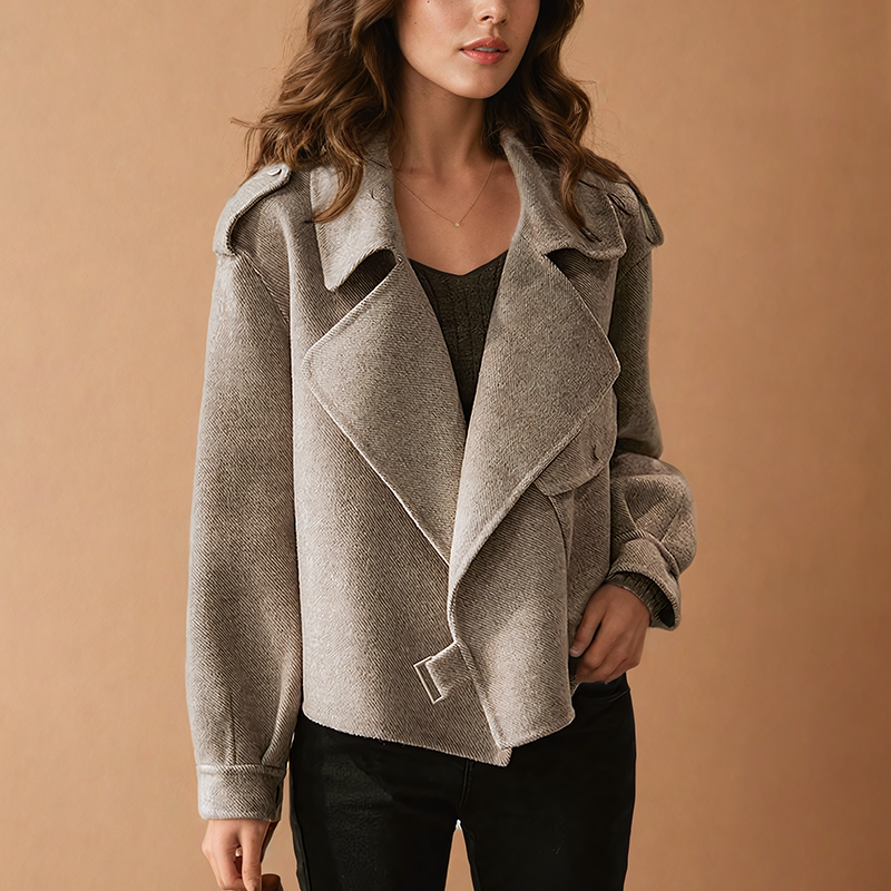 Norvielle Damen Klassische Wolljacke Klassisch