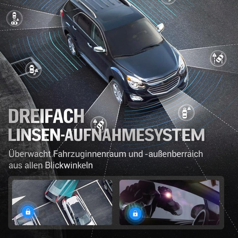 Auto Dashcam Vorne Hinten Rückfahrkamera Nachrüstung
