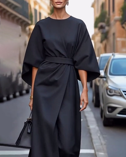 Damen Midikleid mit Bindegürtel