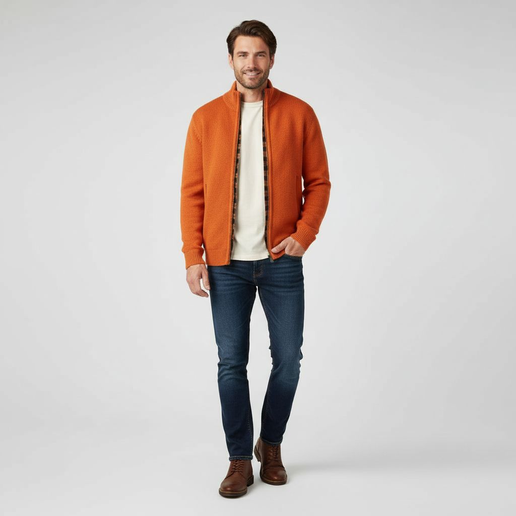 Herren Strickweste Offene Front Klare Struktur - Norvielle
