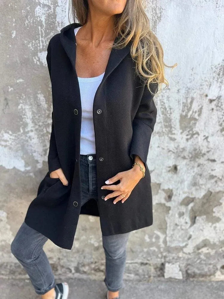 Norvielle Damen Cardigan Kapuze Lässig