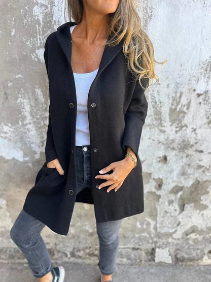 Norvielle Damen Cardigan Kapuze Lässig