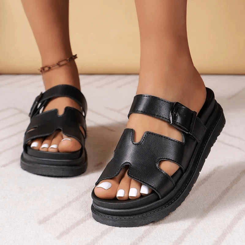 Damen Sandalen Weich Leder