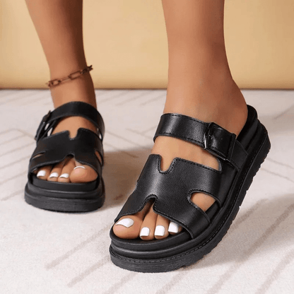 Damen Sandalen Weich Leder