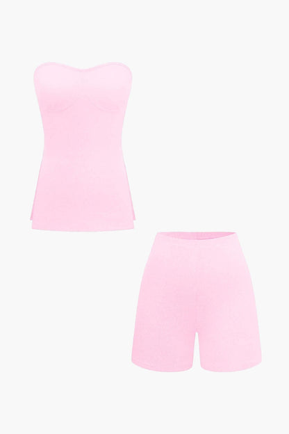 Damen Zweiteiler-Set Bustier- und Shorts Elegantes Design