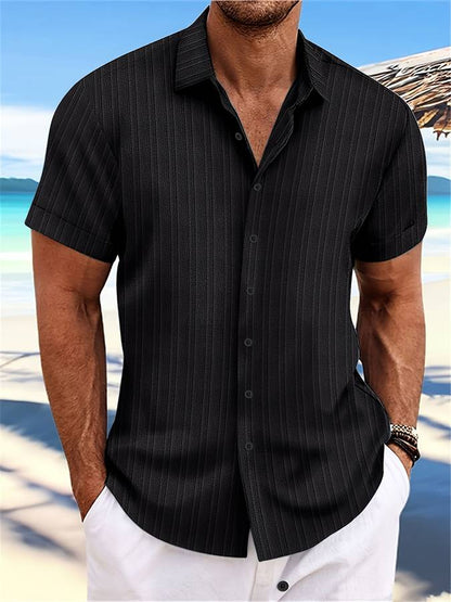 Owen Herren Kurzarm Hemd Gestreift Relaxed Fit Sommer
