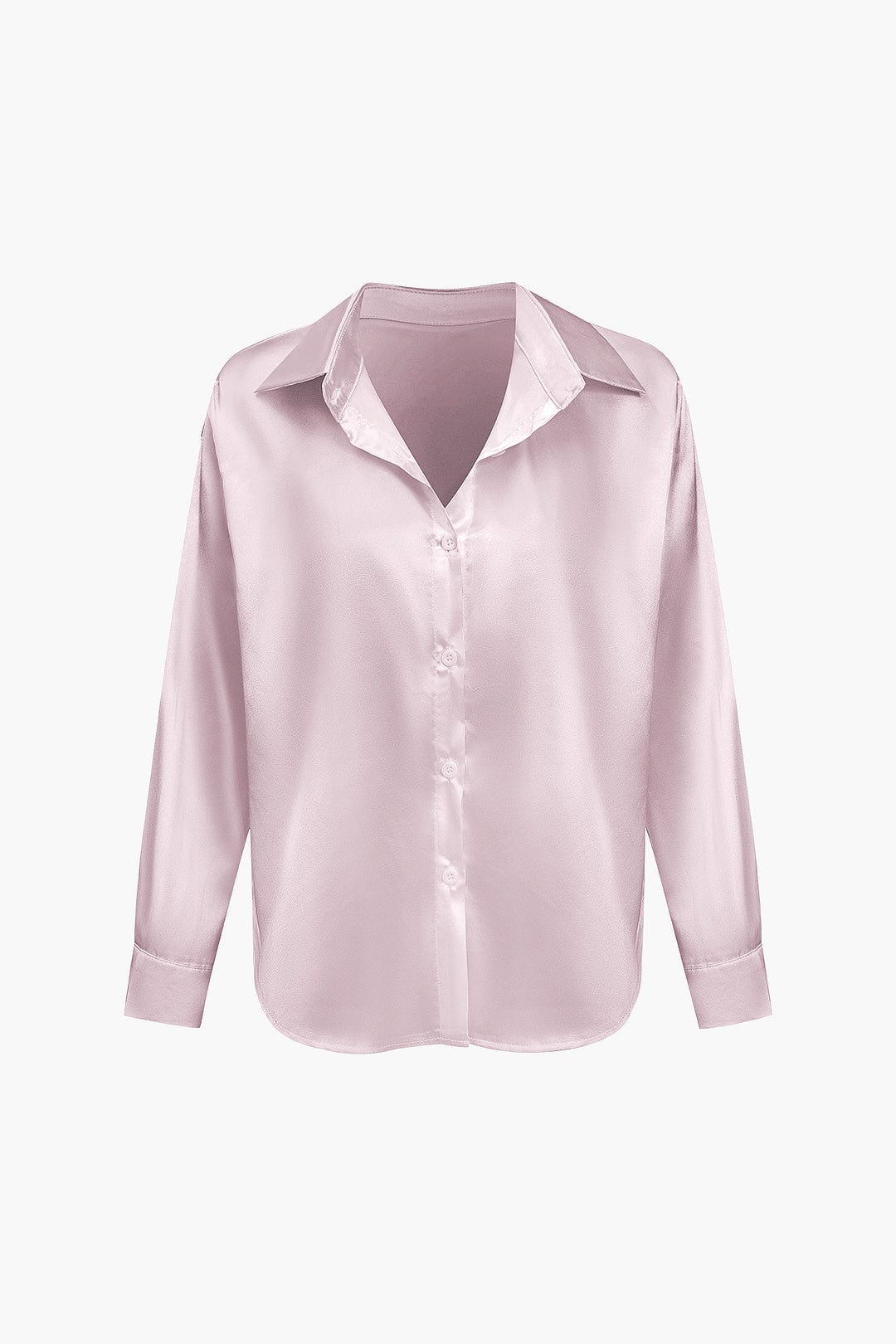 Elegante Damen Langarmbluse Seidiger Satin
