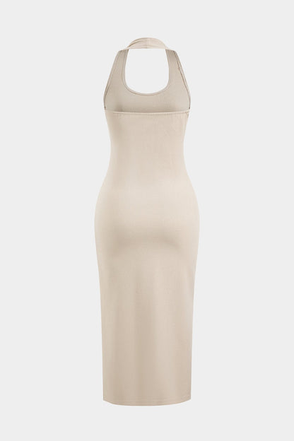 Amira Damen Bodycon Midikleid mit Kapuzenpullover