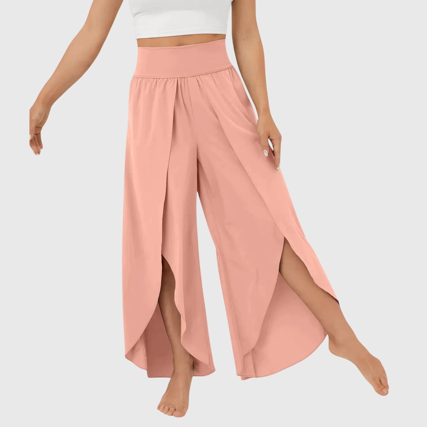 Damen Weite Boho-Hose mit Schlitzdesign