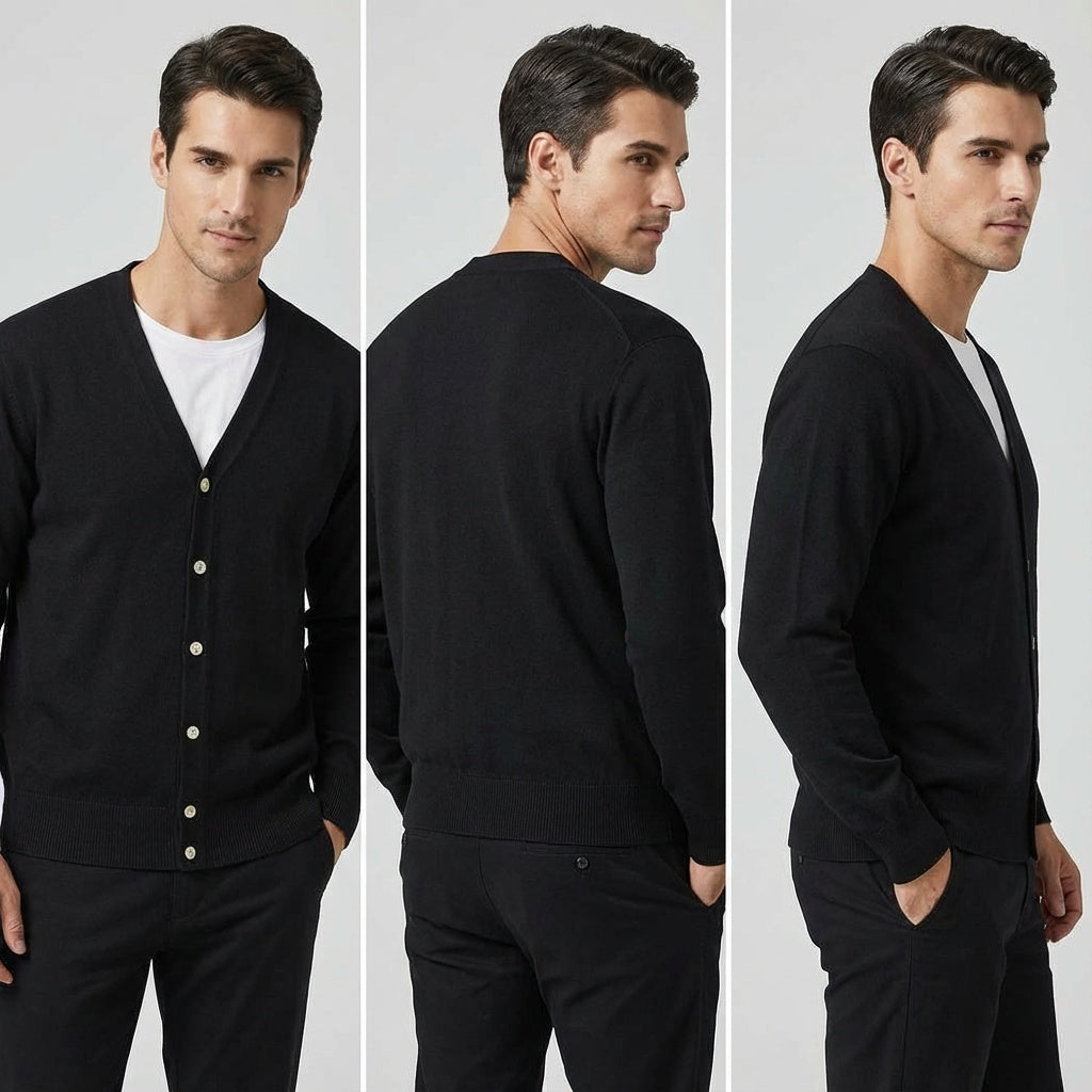 Herren Cardigan Gestrickt mit Vorderverschluss