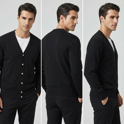 Herren Cardigan Gestrickt mit Vorderverschluss