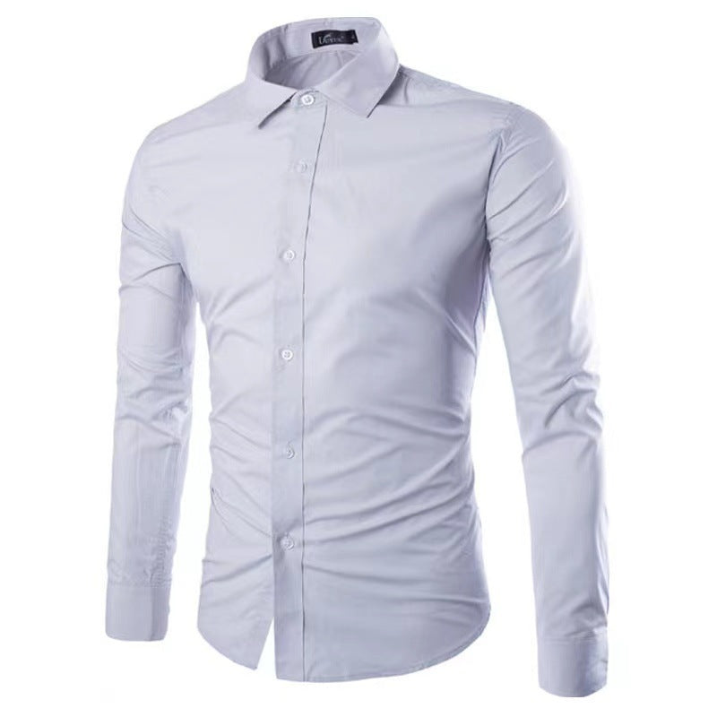 Herren Slim-Fit Hemd Atmungsaktives Bügelfrei