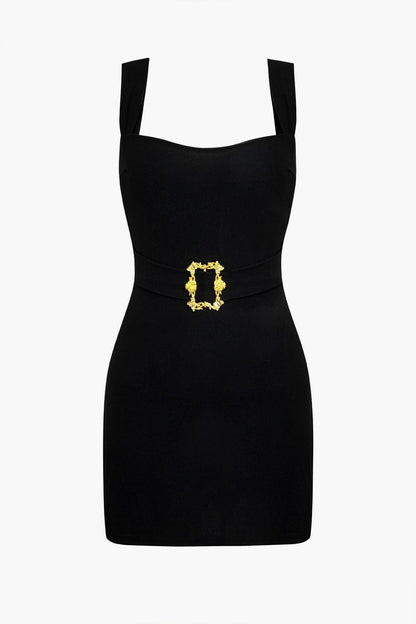 Damen Minikleid Goldene Taillierung Elegantes