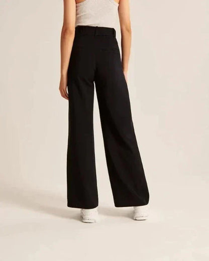 Damen Pantalon Weite Beine Hohe Taille