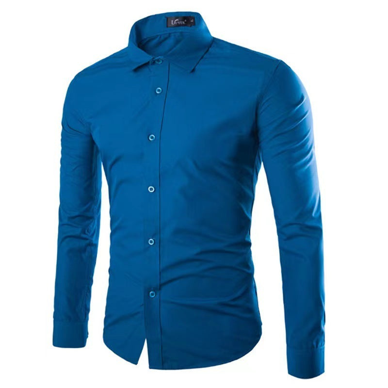 Herren Slim-Fit Hemd Atmungsaktives Bügelfrei