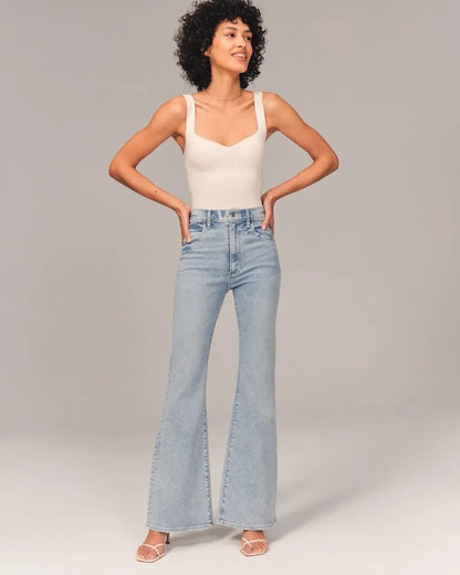 Hohe Damen-Schlaghose Retro-Style Zeitloser Schnitt
