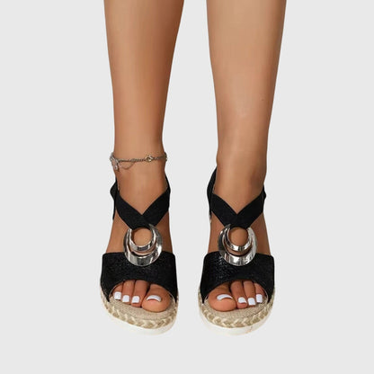 Damen Orthopädische Sandalen Schnallenriemen Leder