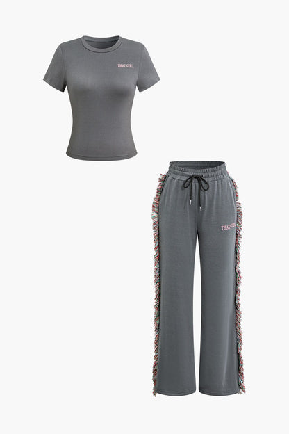 Damen Freizeit-Set mit Fransen-Details - Norvielle