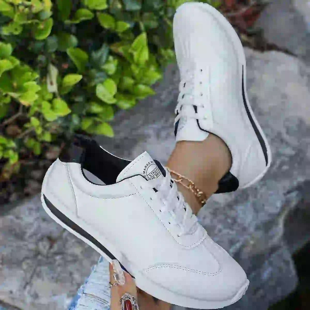Damen Sneaker Weiß Bequem