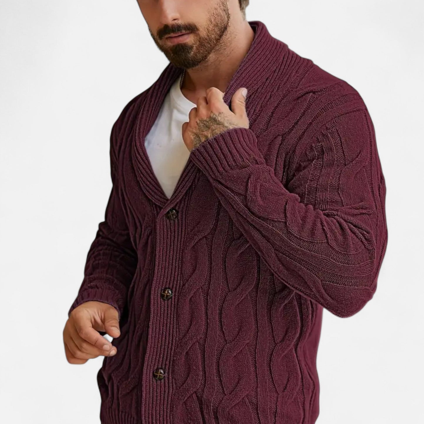 Herren Strickcardigan Klassisch mit Knöpfen