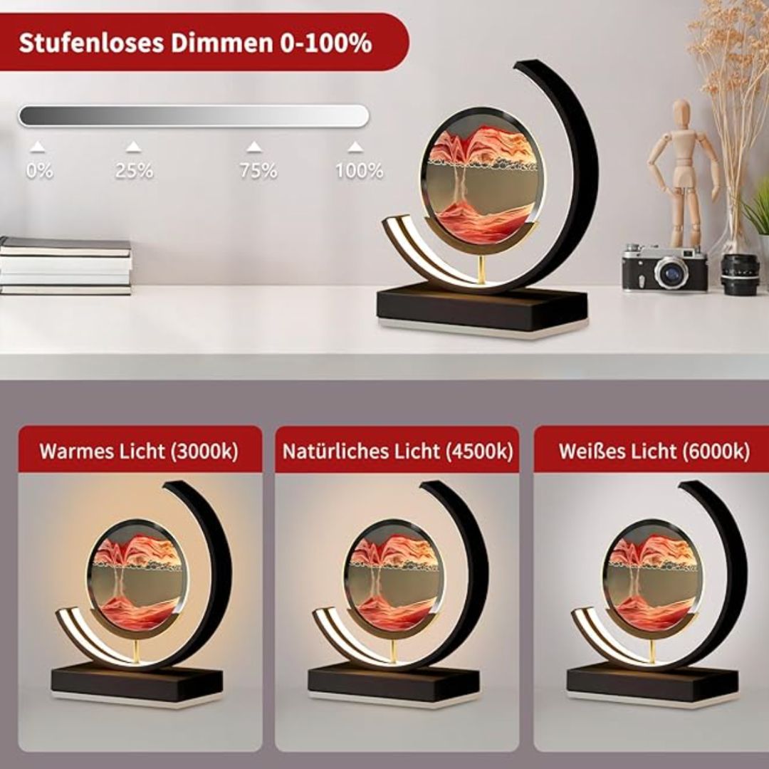 Dekorative LED Tischlampe Sandbild Drehbar