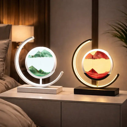 Dekorative LED Tischlampe Sandbild Drehbar