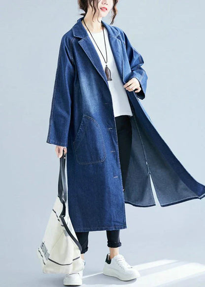 Norvielle Damen Denim Trenchcoat