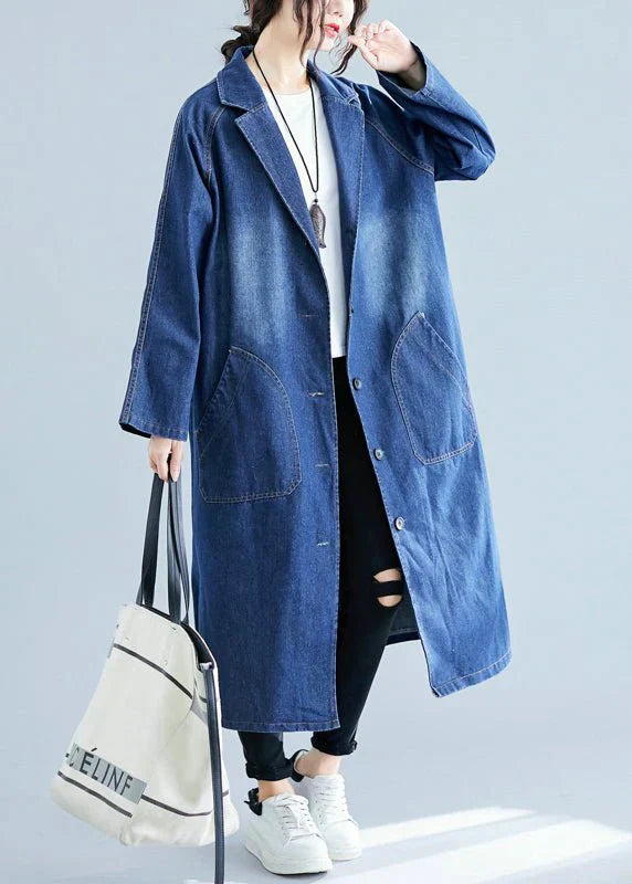 Norvielle Damen Denim Trenchcoat
