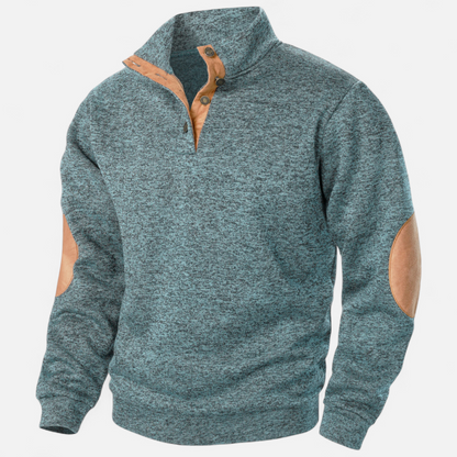 Levi Herren Strickpullover Stehkragen Patchwork