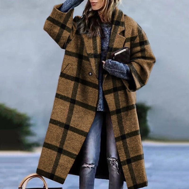 Norvielle Damen Trenchcoat Lang Warm Winter