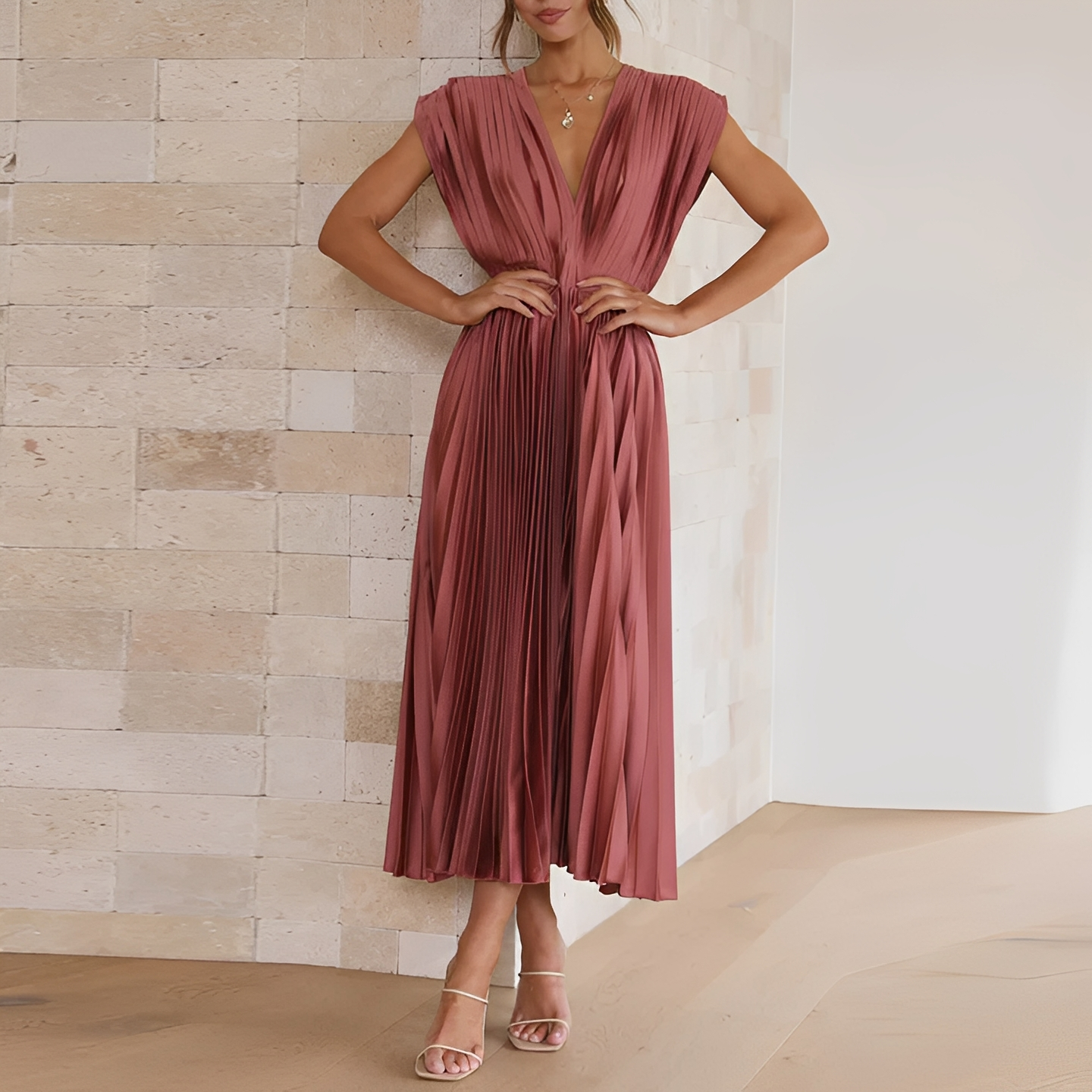 Damenkleid V-Ausschnitt Elegantes Kleid