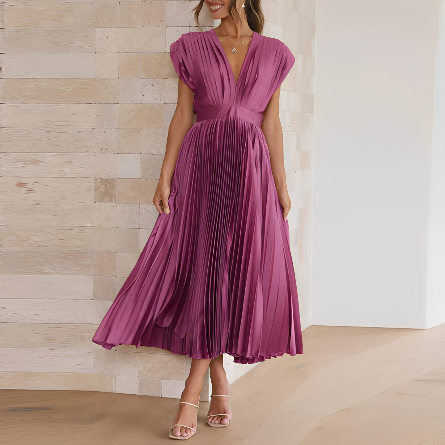 Damenkleid V-Ausschnitt Elegantes Kleid