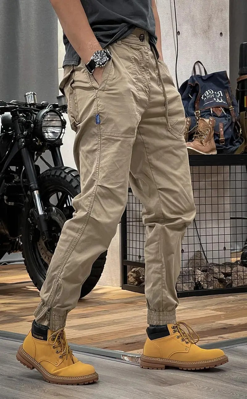 Norvielle Herren Cargo-Hose Stretchig mit Taschen - Norvielle