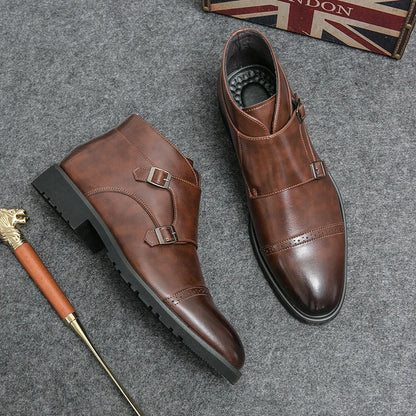 Herren Stiefel Geschlossene Form Doppelte Schnallen