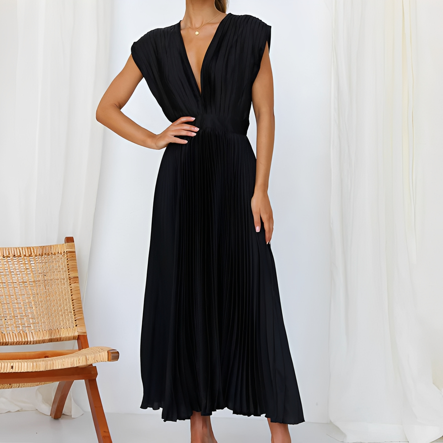 Damenkleid V-Ausschnitt Elegantes Kleid