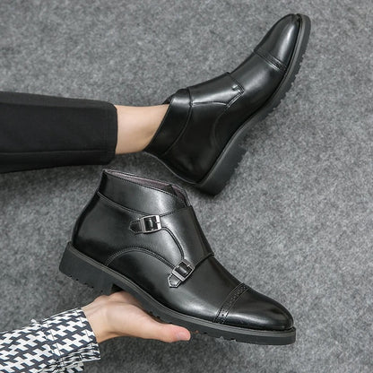 Herren Stiefel Geschlossene Form Doppelte Schnallen