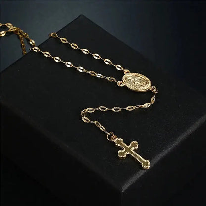 Elegante Damen Rosenkranz Kette