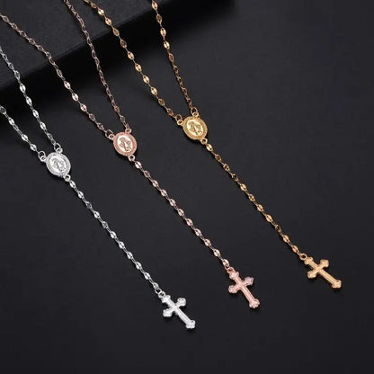 Elegante Damen Rosenkranz Kette