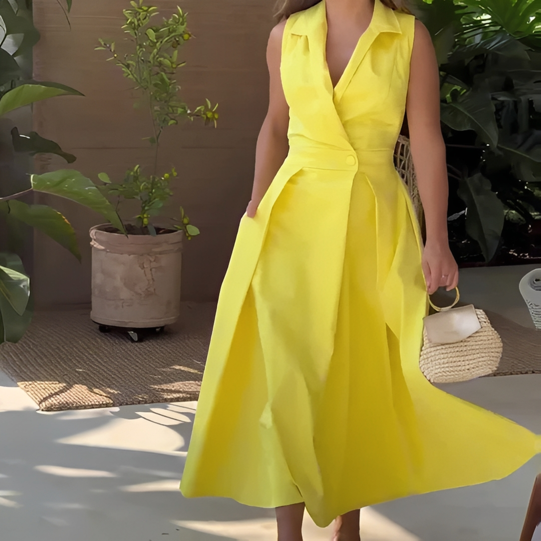 Diola Damenkleid V-Ausschnitt Stoff