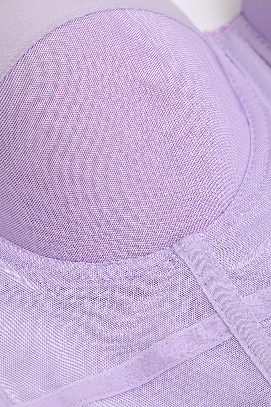 Damen Bustier- Figurbetonter Bügel-BH transparentes Mesh