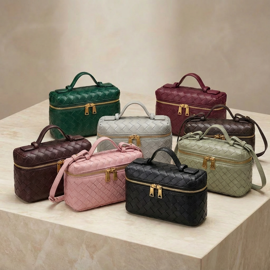 Damen Mini Handtasche Leder Umhängegurt Schwarz - Norvielle
