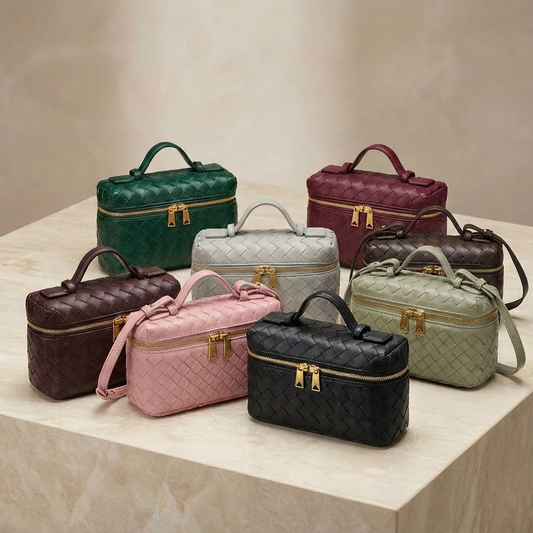 Damen Mini Handtasche Leder Umhängegurt Schwarz - Norvielle