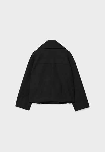 Damen Kurzjacke Reverskragen Doppelreiher Elegante Unifarbe