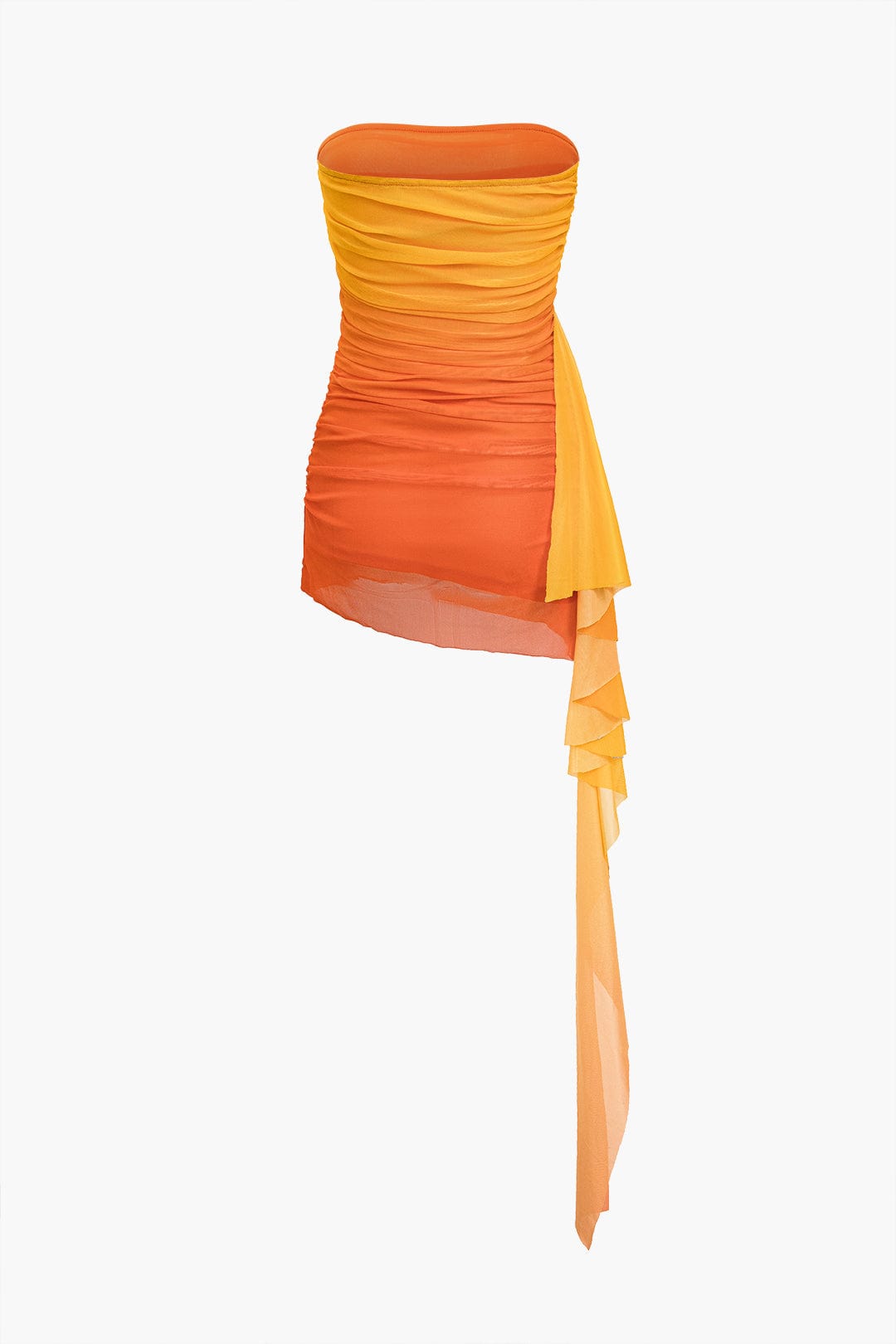 Asymmetrisches Damenpartykleid Farbverlauf