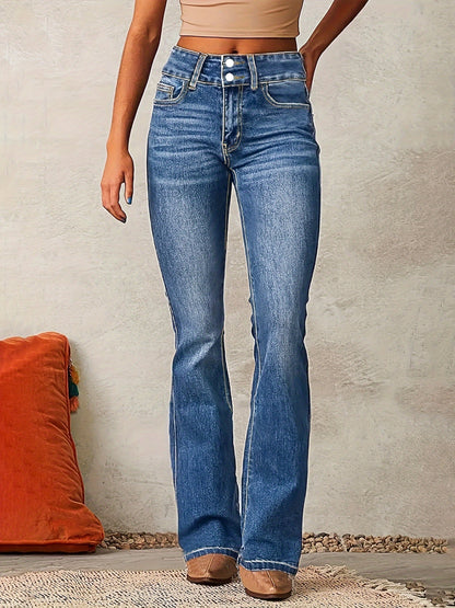 Damen High-Waist Jeans Weites Bein - Norvielle